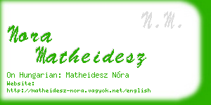 nora matheidesz business card